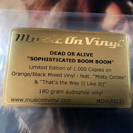 Dead or Alive / Sophisticated Boom Boom:  Limited orange/black vinyl LP - Image 3