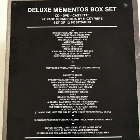 Manic Street Preachers / Postcards From A Young Man super deluxe edition 'mementos' box - Image 3