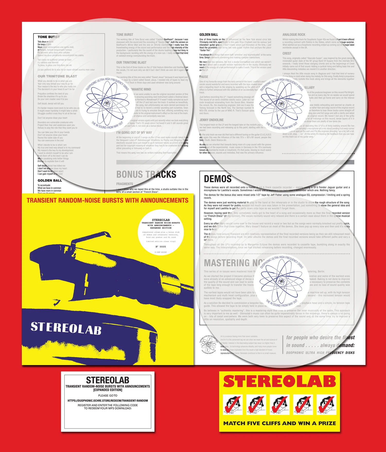Stereolab / Transient Random Noise-Bursts With Announcements / 3LP 'indies-only' CLEAR vinyl - Image 2